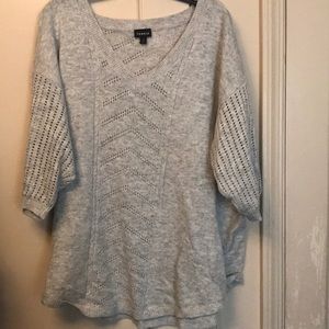 Grey shirt sleeve knit sweater